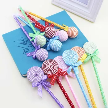 

24 Pcs/lot Unique Wedding Party Favors Decoration Simulation Lollipop Shape Ballpoint Pen For Shop HOT Sale Lovely Gifts