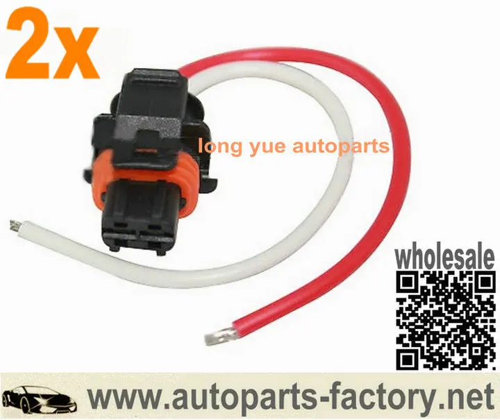 

longyue 2pcs 11613 2 WIRE ALTERNATOR PIGTAIL CONNECTOR FITS DELCO DR44G 2005-09 CHEV,CAD 8"