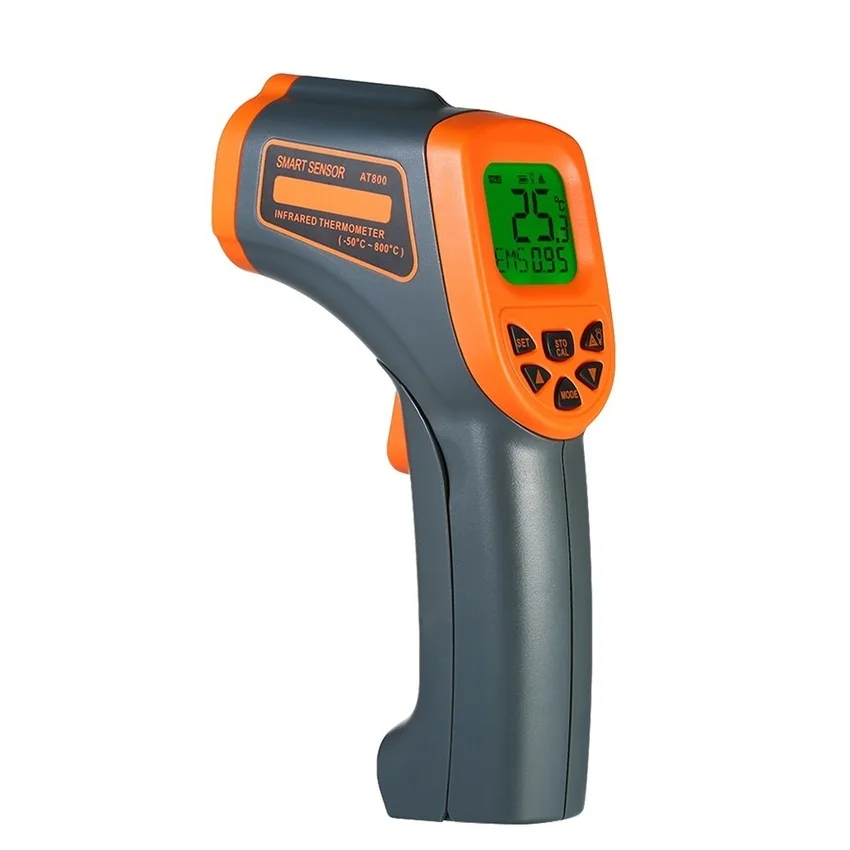 

AT800 Digital Infrared Thermometer -32~800 C Non-Contact laser IR Temperature Gun Pyrometer teste Aquarium Emissivity Adjustable