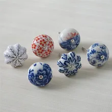 Ceramic Dresser Pulls Knob Flower Drawer Knob Kitchen Cabinet Pulls Cupboard Knobs Handles Door Handle Knob Furniture Hardware antique silver bear cabinet knob cupboard dresser furniture kitchen drawer knobs handle pulls