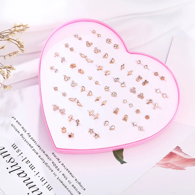 

Wholesale(36pair/lot) Cute Small Stud Earrings Best Gifts Baby Lady Girl Jewelry Dropshipping