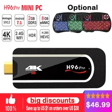 2018 NEW H96 Pro mini pc Android 7.1 Smart TV dongle Amlogic S912 Octa Core 2G 8G H.265 4K HDMI 2.0 small Media Player tv stick