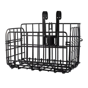 

Folding Metal Wire Bicycle Front Handlebar Storage Basket Bike Cargo Rack Cycling Mountain Road Bike Mtb Accessories