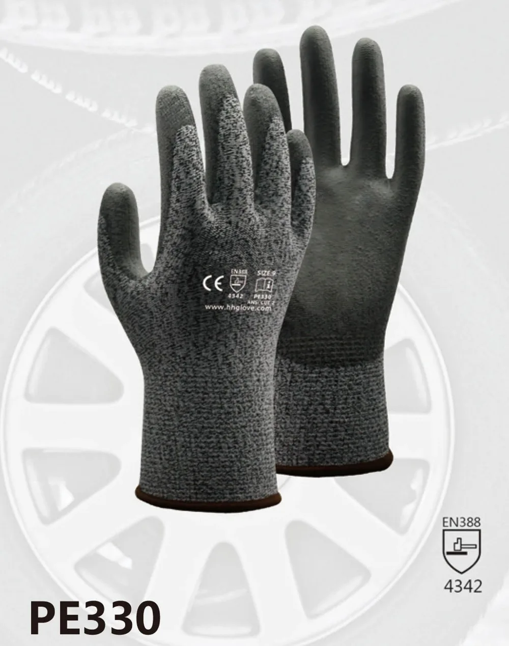 Порезов защитные перчатки порезостойкие труда перчатка HPPE с покрытые ПУ против пореза рабочие перчатки