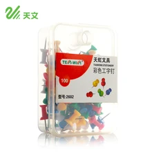 100 шт./лот, цветные художественные гвозди, кнопки для большого пальца, штифты для рисования, булавки для карт, пробковые штифты, канцелярские принадлежности для офиса, школы