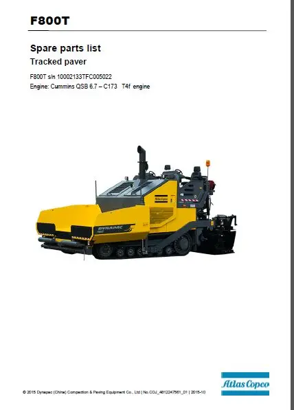 

All Dynapac Spare Parts Catalogs 2017 20GB