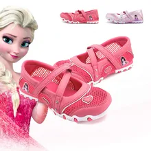 2017 de bande dessinée Elsa princesse chaussures filles sandales pour enfants chaussures de course chaussures respirant filles sport chaussures sangles non-slip