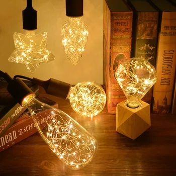 

Glass Cover LED Filament light E27 110V 220V Copper Wire String Edison Bulb Vintage Decoration lamp For Home Cafe Holiday lights