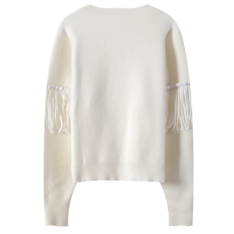 Z-ZOUX Women Sweater Tassel Spliced Long Sleeve Knitted Pullover All Match Pullover Sweater Loose Winter Coat Knitted Jacket Z-ZOUX Women Sweater Tassel Spliced Long Sleeve Knitted Pullover All Match Pullover Sweater Loose Winter Coat Knitted Jacket