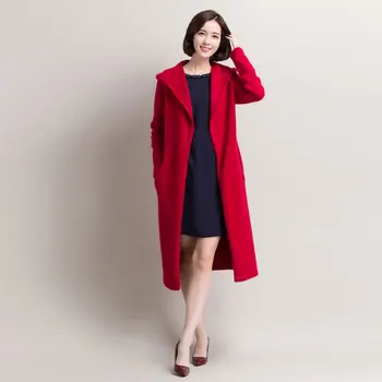 

JECH 2018New Hot Sale Woman Wool Coat High Quality Winter Jacket Women Slim Woolen Long Cashmere Coats Cardigan Jackets Elegant