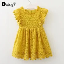 Горчичное желтое кружевное платье развевающиеся рукава с кисточками, платье для маленьких девочек элегантные детские платья, одежда для маленьких девочек