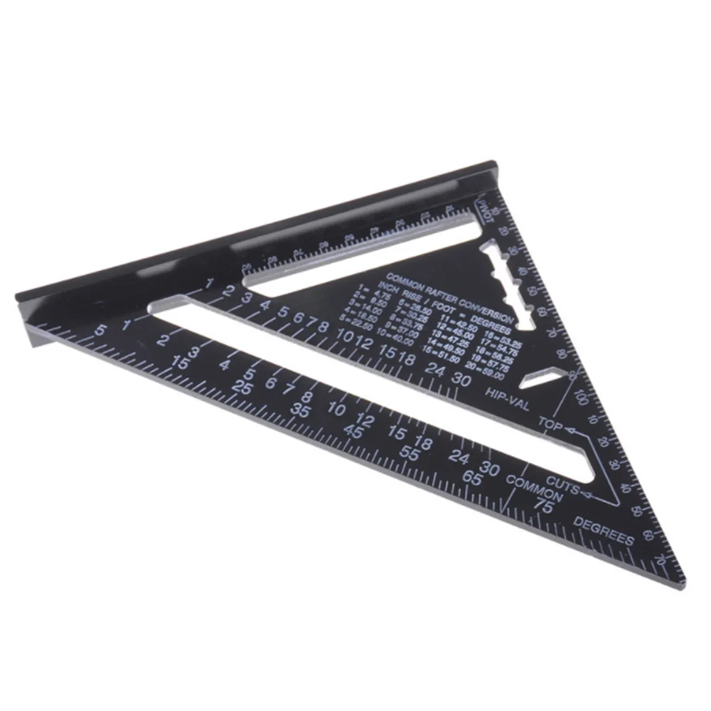 

7inch Aluminum Alloy Metric Triangle Ruler Suit For Woodworking Tools Speed Square Angle Protractor Measuring Tool