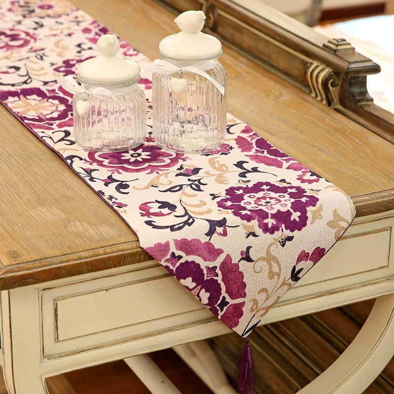 Countryside Floral Printing Table Runner Table Cloth Wedding Restaurant countryside-floral-printing-table-runner-table-cloth-wedding-restaurant