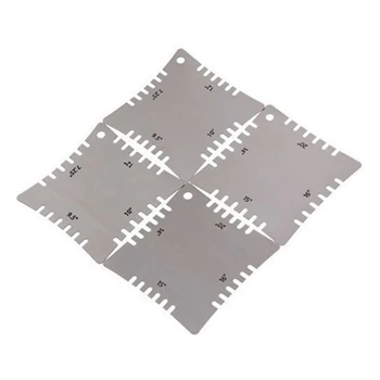 

SEWS-4pcs Stainless Steel Guitar Notched Radius Gauge Fingerboard Fretboard Measuring Tool Set