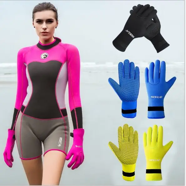 

Hisea Diving Gloves Skid-proof, Cold-proof and Warm-keeping Hand Protector Skiving, Scratch-proof Diving Sports Equipment