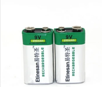 

2pcs Etinesan REAL CAPACITY 250mah 9v nimh Rechargeable 9 Volt Battery for ktv microphone , Multimeter ect.Toys Flashlight