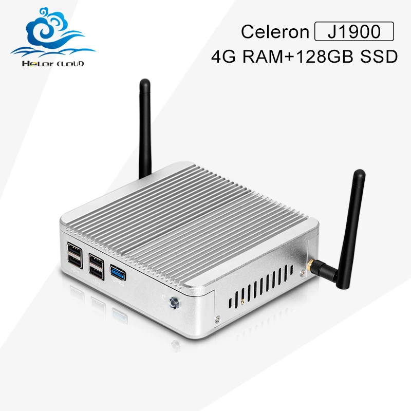 Celeron J1900 4g ram 128g ssd wifi Mini Desktop Computer Hdmi X86 Mini Htpc Fanless Mini Computer Support Hd Video