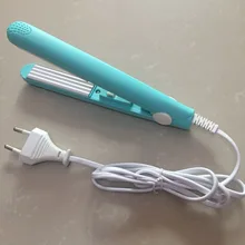 Free Shipping Mini Hair Straightener Ceramic Curling Iron Corrugate Hair Iron Styling Tools Volume Hair Curler With Eu Plug mini hair straightening irons pink ceramic straightener corrugate curling iron styling tools hair curler