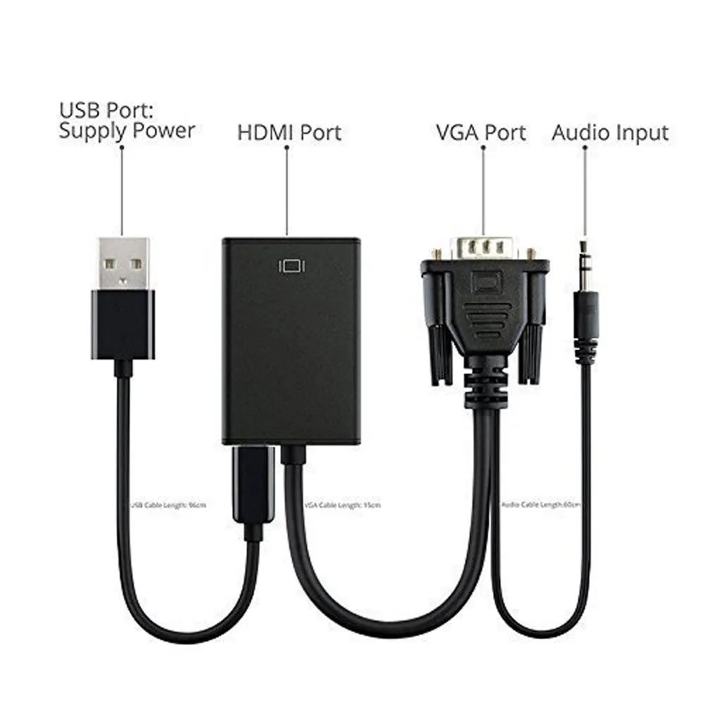 VGA мужчина к HDMI выход 1080 P HD+ Аудио ТВ AV HDTV видео кабель конвертер адаптер красивый Gift_KXL0407