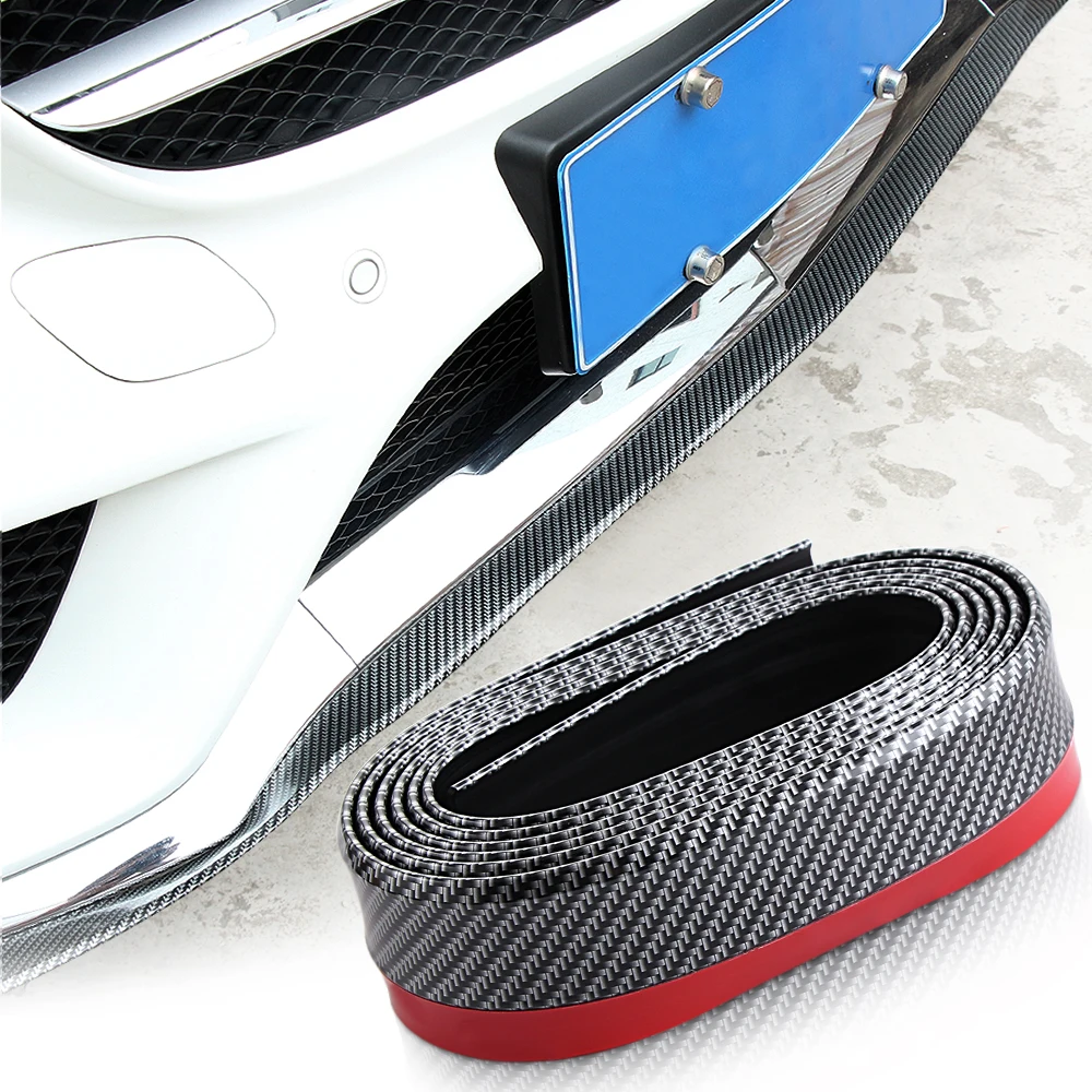 New Carbon fiber Rubber Soft Black bumper Strip Car 60mm Width 2.5m