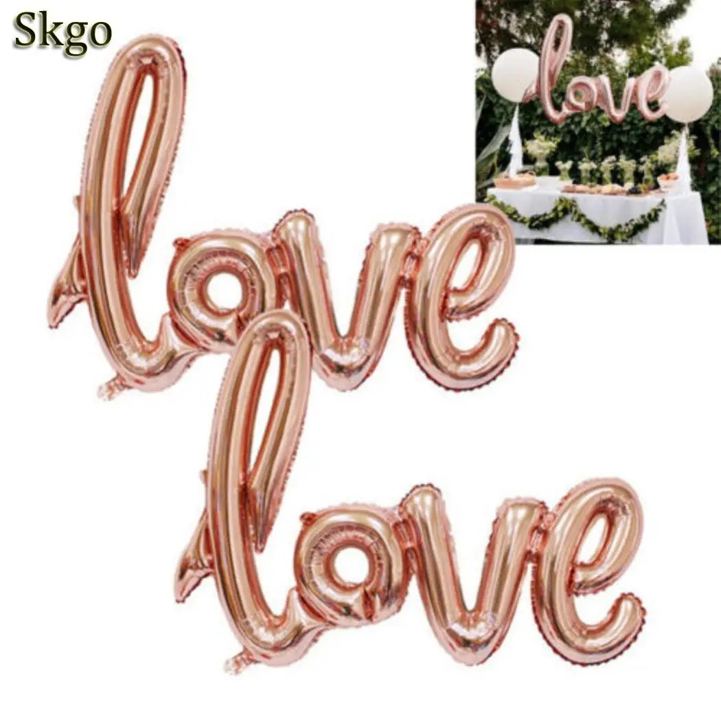 

Marriage Decor Rosegold Love Letter Foil Balloons Champagne Love Balloon Wedding Party Decoration Valentines Day Gift