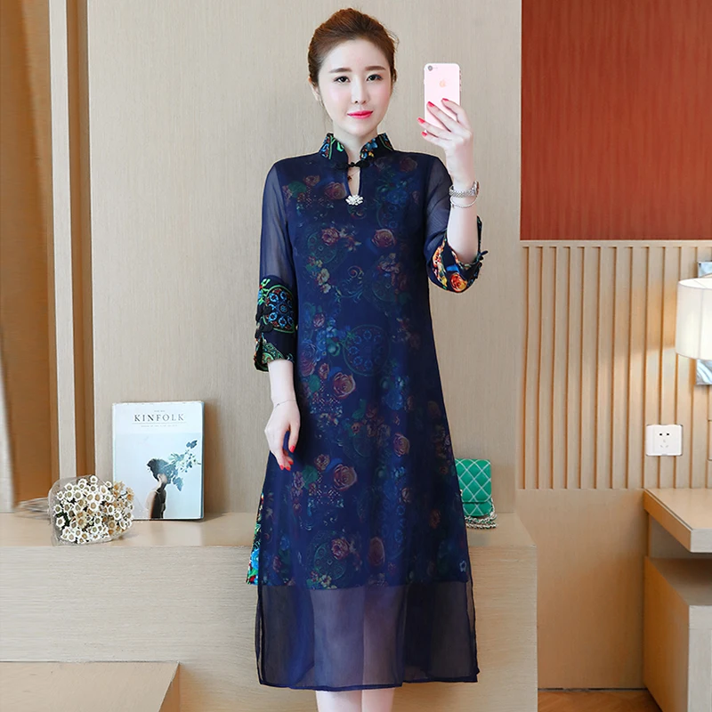 New Fashion Women Dress Vestidos De Festa Three Quarter Sleeve Vintage Clothing Formal Elegant Harajuku Ladies Female