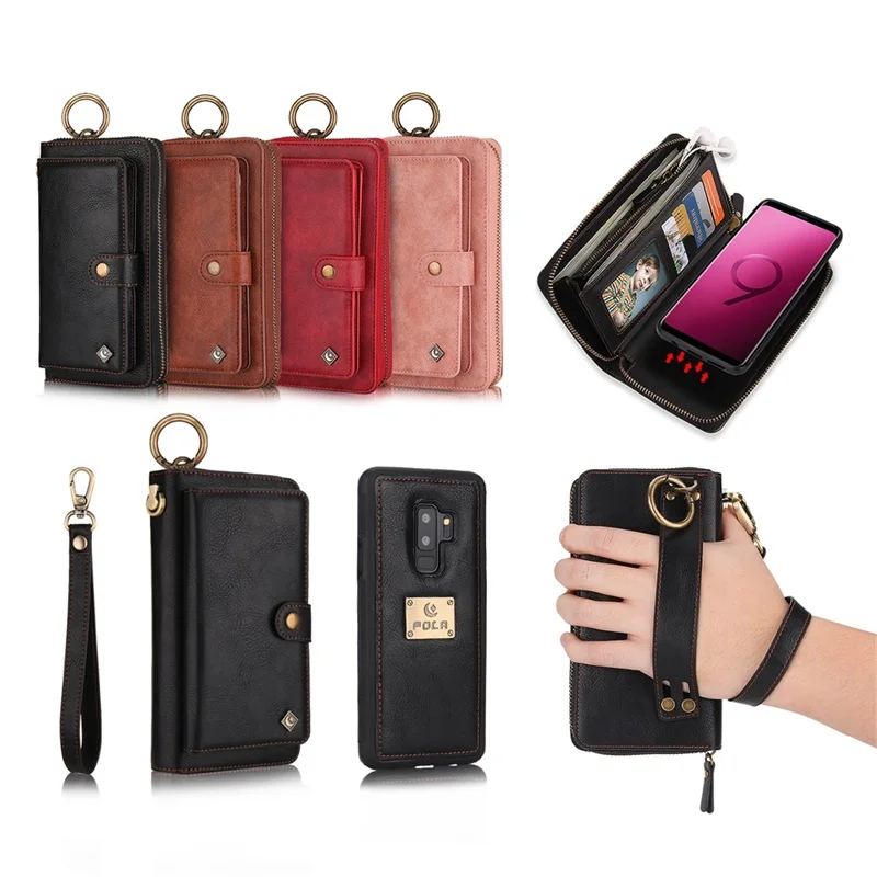 JAMULAR флип молнии бумажник чехол для телефона чехол для samsung Galaxy S8 S9 плюс Примечание 8 9 Многофункциональный PU кожаная сумка для примечание 9