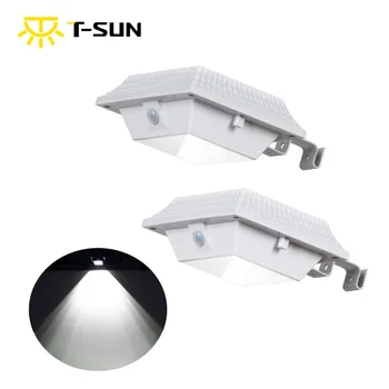 

T-SUN 2 PACK Solar Gutter Lights 12 LEDs Solar Lamp Solar Powered Fence Light Motion Sensor for Outdoor Garden Security