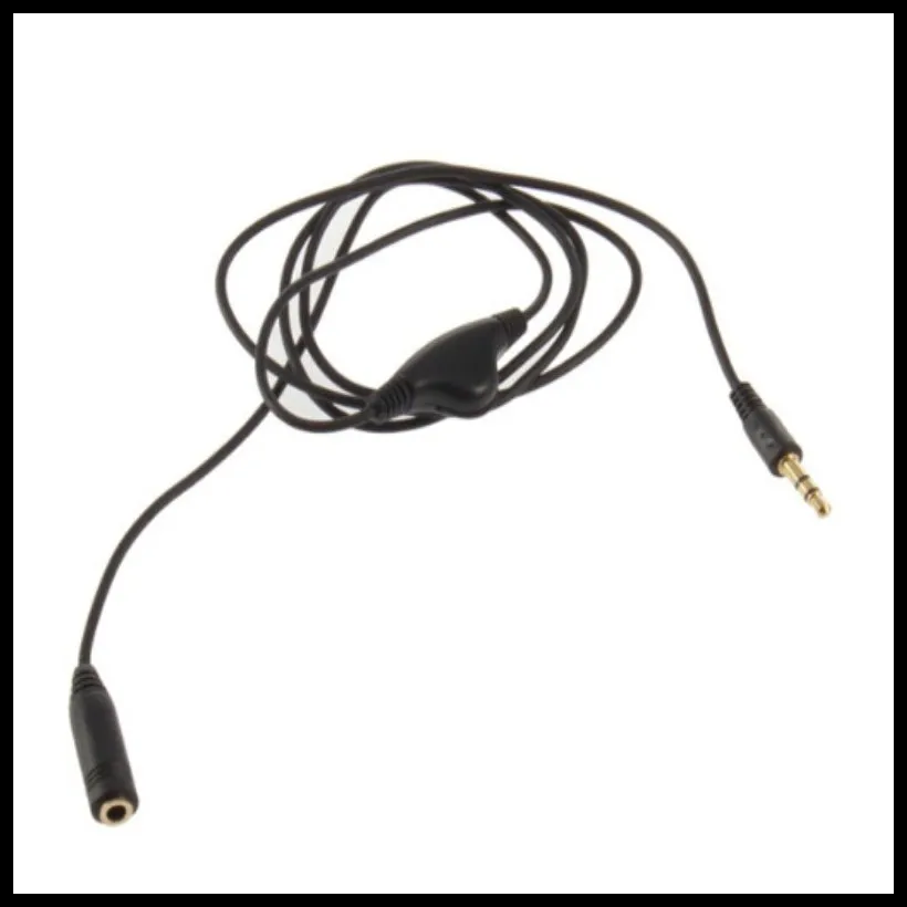 10pcs 3.5 mm M/F 1 M Audio Stereo Headphone extension cable with volume