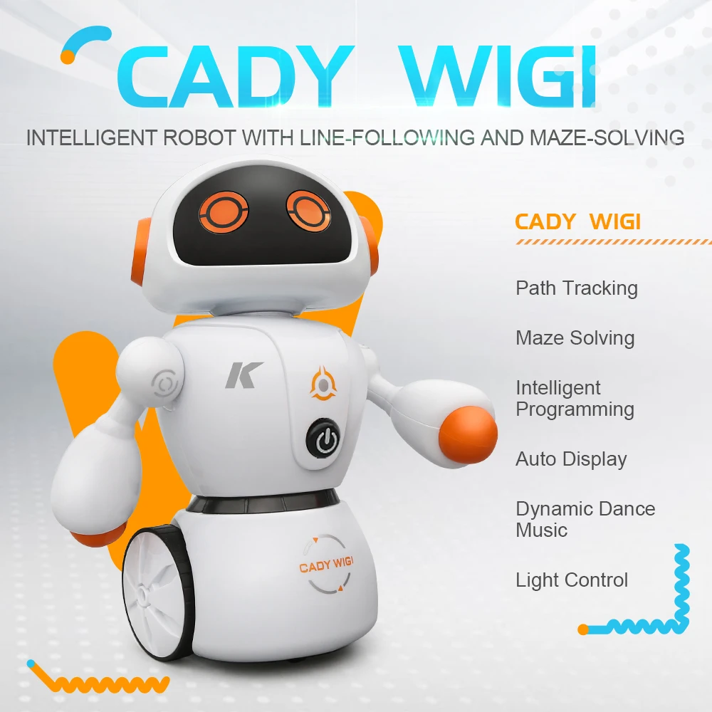 

JJRC R6 CADY WIGI Line Following Maze Solving Intelligent Programming RC Dancing Robot Blue Orange For Kids Birthday Gifts VS R2