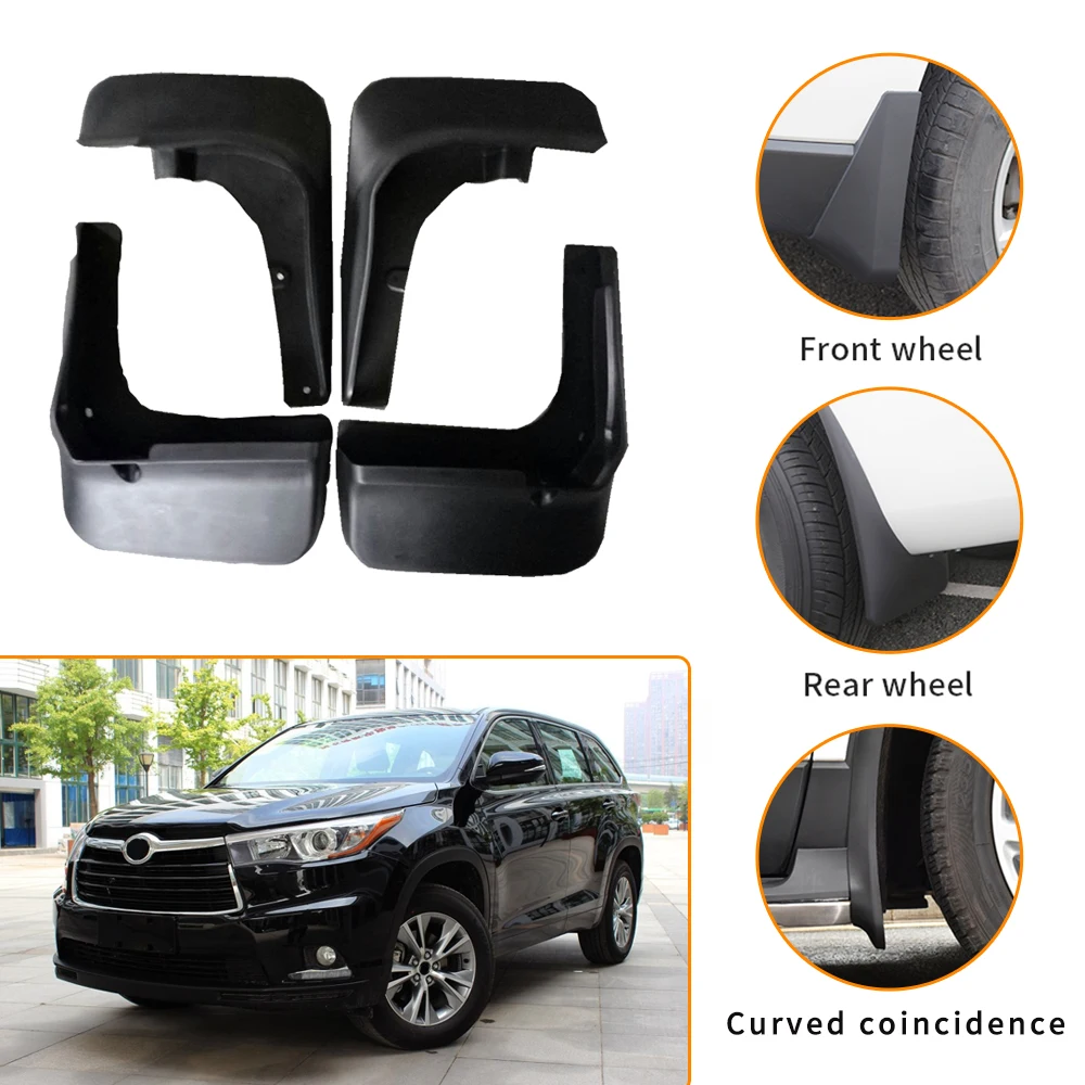 

For Toyota Highlander Kluger 2008-2011 Car Front Rear Mud Flaps Reflective Warning Splash Guards Mudguards car styling 4pcs
