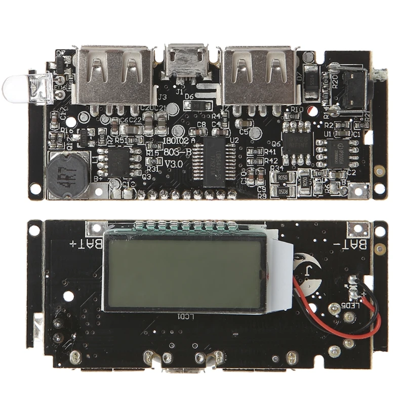 Внешний аккумулятор для мобильного телефона 2 USB 5 В 18650 А зарядное устройство