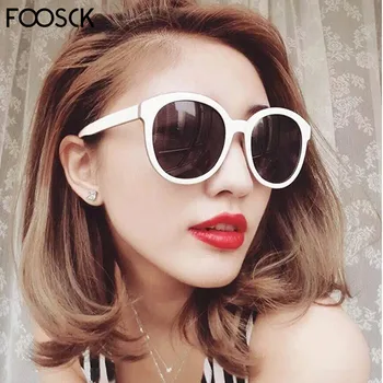 

FOOSCK hot new trends 2018 sunglasses Women luxury Brand Designer Retro black white Vintage Shades Female eyewear UV400