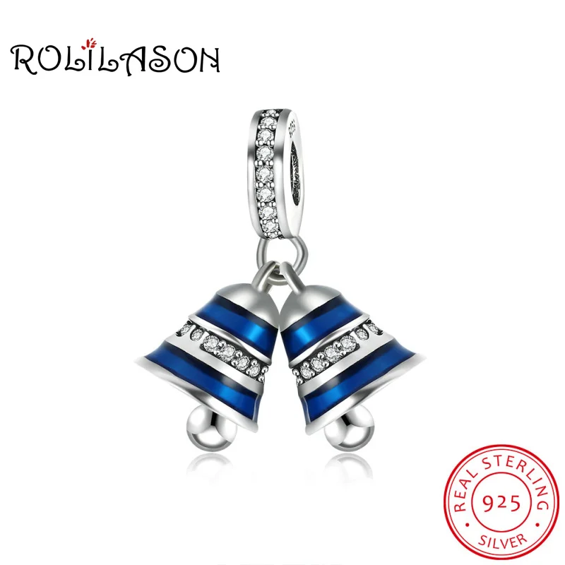 

4.8g 100% pure silver real 925 sterling silver necklace pendant for bracelet Created blue Bell anniversary jewelry SP31