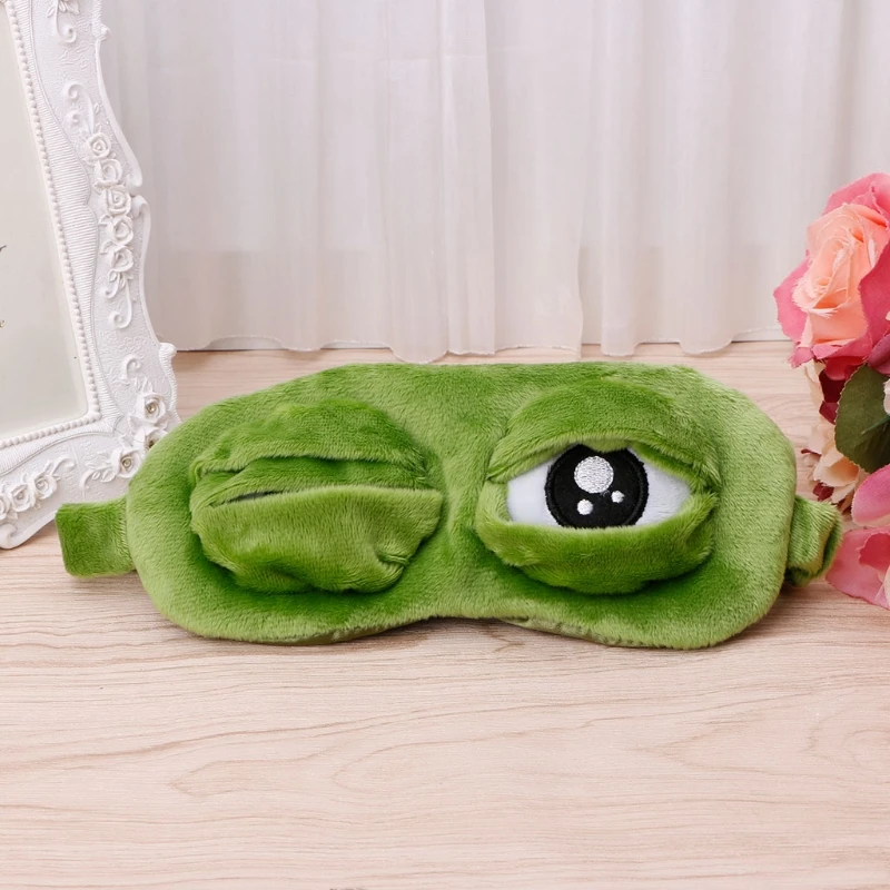 Путешествия 3D лягушка маска для глаз сна мягкий плюшевый мягкий тент крышка отдыха расслабить повязка на глаза Забавный зеленый подарок