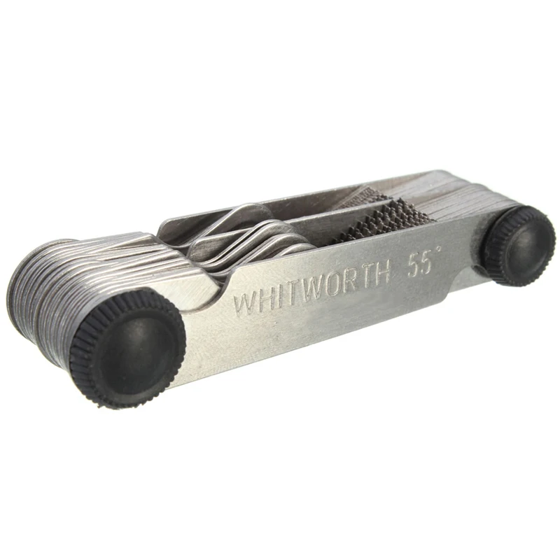 60 Degree 52Pcs Steel Thread Measuring Gage Metric Whitworth Screw Pitch Measuring Gauging Lathe