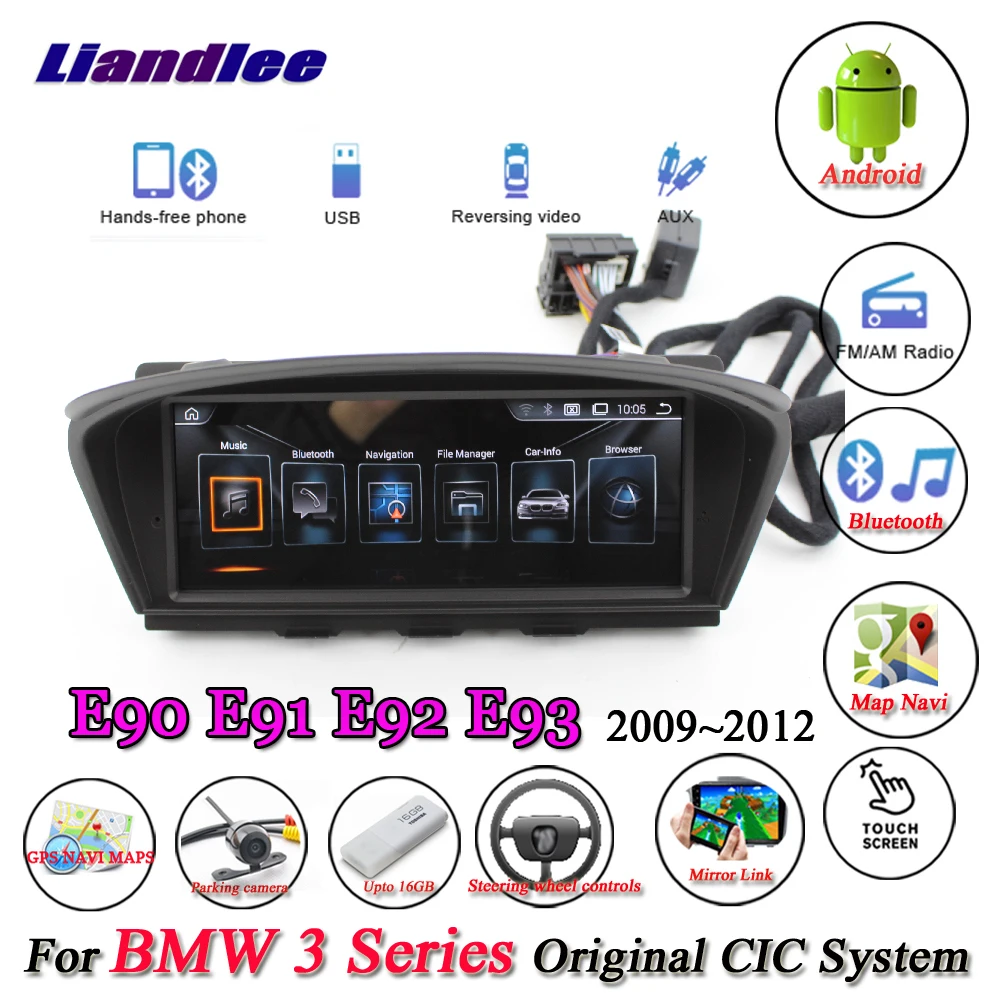 Cheap Liandlee For BMW 3 Series E90 E91 E92 E93 2009~2012 Android Original CIC System Radio Idrive Wifi GPS Navi Navigation Multimedia 2