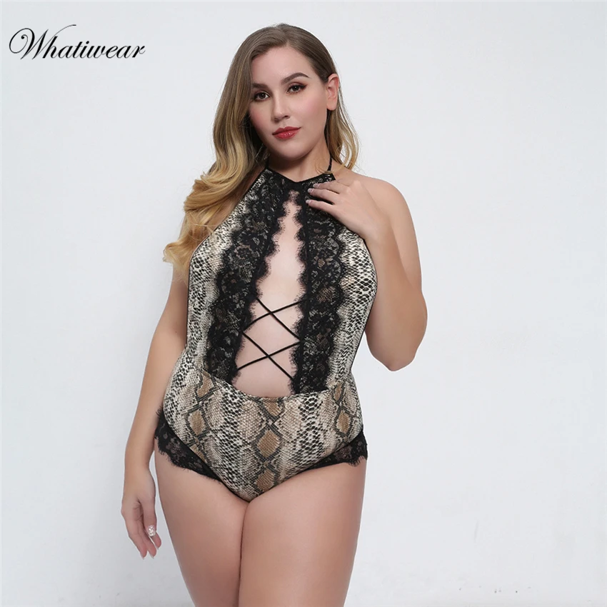 Hollow Out Romper Women Top Sexy Transparent One Piece Lace Plus Size Bodysuit Femme Overall Body Modis Playsuit Jumpsuit