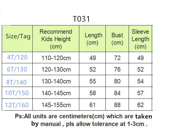 T031 SIZE