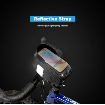 

Roswheel Sahoo Bicycle Bag Bike Head Tube Handlebar Cell Mobile Phone Bag Case Holder Case Pannier For 6.5 inch Phone