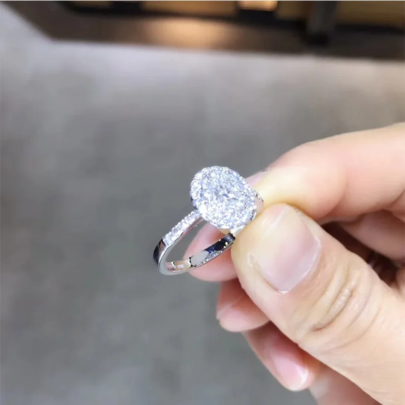 ANI 18 K Белое Золото(AU750) обручальное кольцо 0,603 CT GIA сертифицированное F/SI1 грушевидное ограненное натуральным бриллиантом Женское Обручальное кольцо с камнем