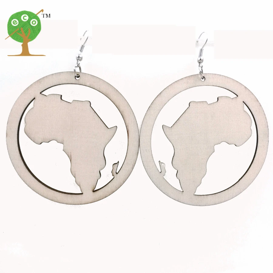Laser cut acrylic Afro girl silhouette Africa locs earrings in black large sizes