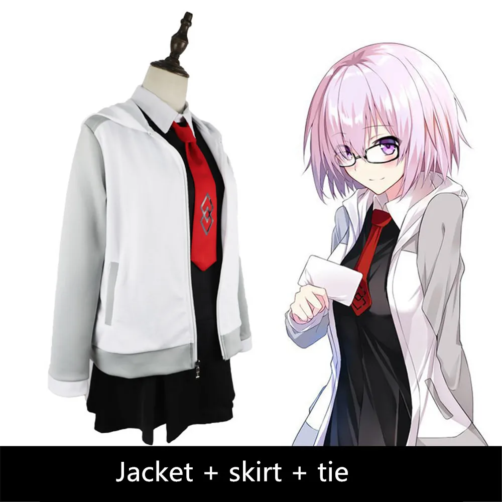 

Cosplay Hot Anime Fate Grand Order Mash Kyrielight Uniform FGO Fancy Women Party Clothes/wigs full set Halloween Costumes