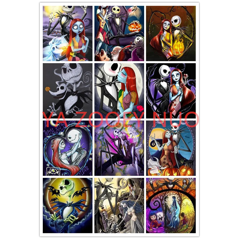 

Diamond Embroidery 5d Painting Nightmare Before Christmas Jack and Sally DIY Full Square Diamond Painting Crystal Mosaic C397