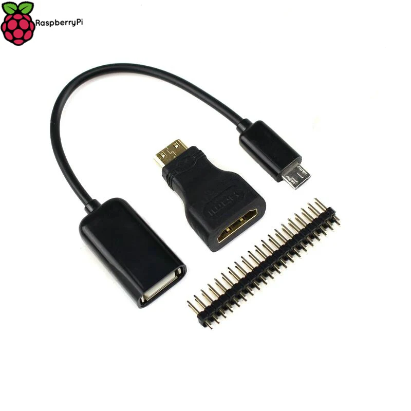Raspberry Pi Zero W 3 в 1 комплект адаптеров Mini HDMI к HDMI адаптер Micro USB к USB кабель GPIO Header для RPI0 RPI Zero беспроводной