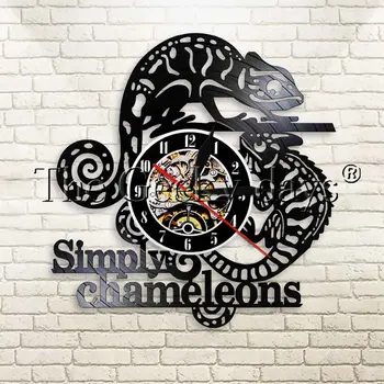 

1Piece Simply Chameleons Vinyl Record Wall Clock Personalized 12 Inch Quartz Wall Clock For Children Animal Retro Gift