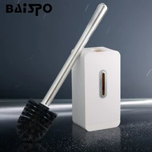 BAISPO с длинной ручкой, настенный набор для ванной комнаты, креативный экологичный современный унитаз, щетка для чистки, коробка для хранения без ногтей