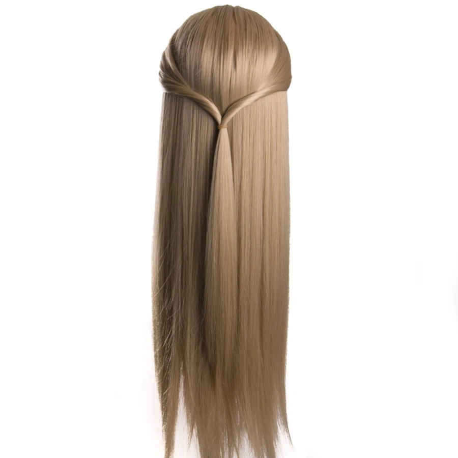 Resistente ao Calor Styling de Cabelo Formação de Alta Linho 70 cm 100% Fibra Sintética Feminino Manequins Cabeça Cabeça Qualidade Frete Grátis 8 Flaxen 70 cm 100% resistente ao calor