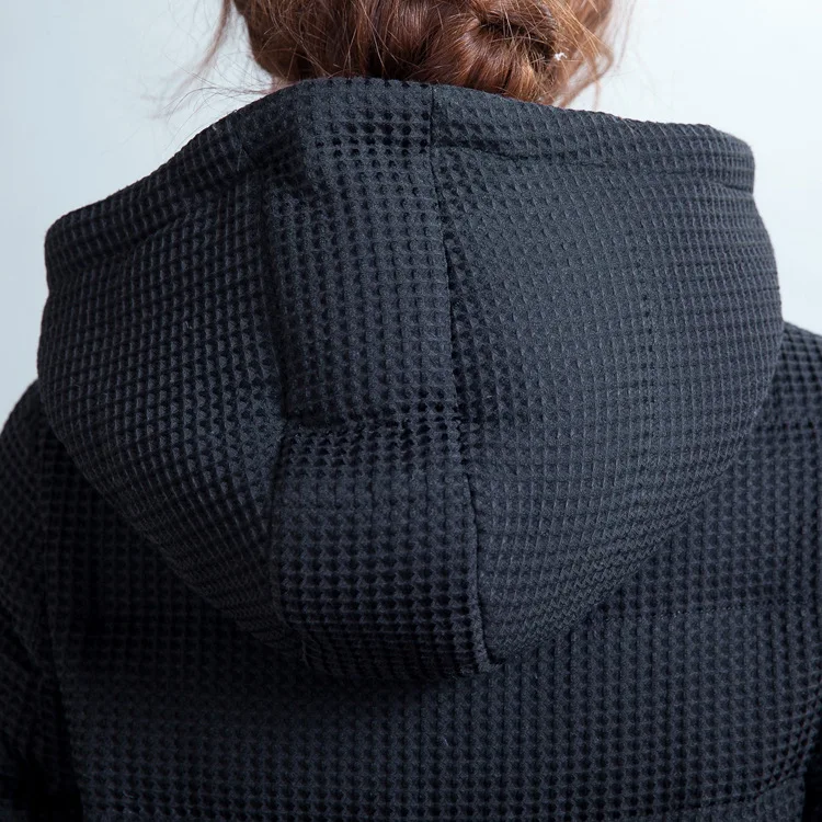 2018 New Style Winter Coat Ceciliayu Long Solid Zipper Slim Thick Full White Duck Down 90% Office Lady Knitted Down Coats Coats