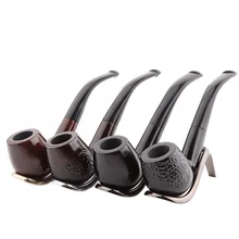 Винтажная изогнутая трубка из черного дерева, бесплатные инструменты, подарочный набор, Модный классический Портативный сигары наргиле, дымошлифовальная машина, аксессуары для курения LFB818